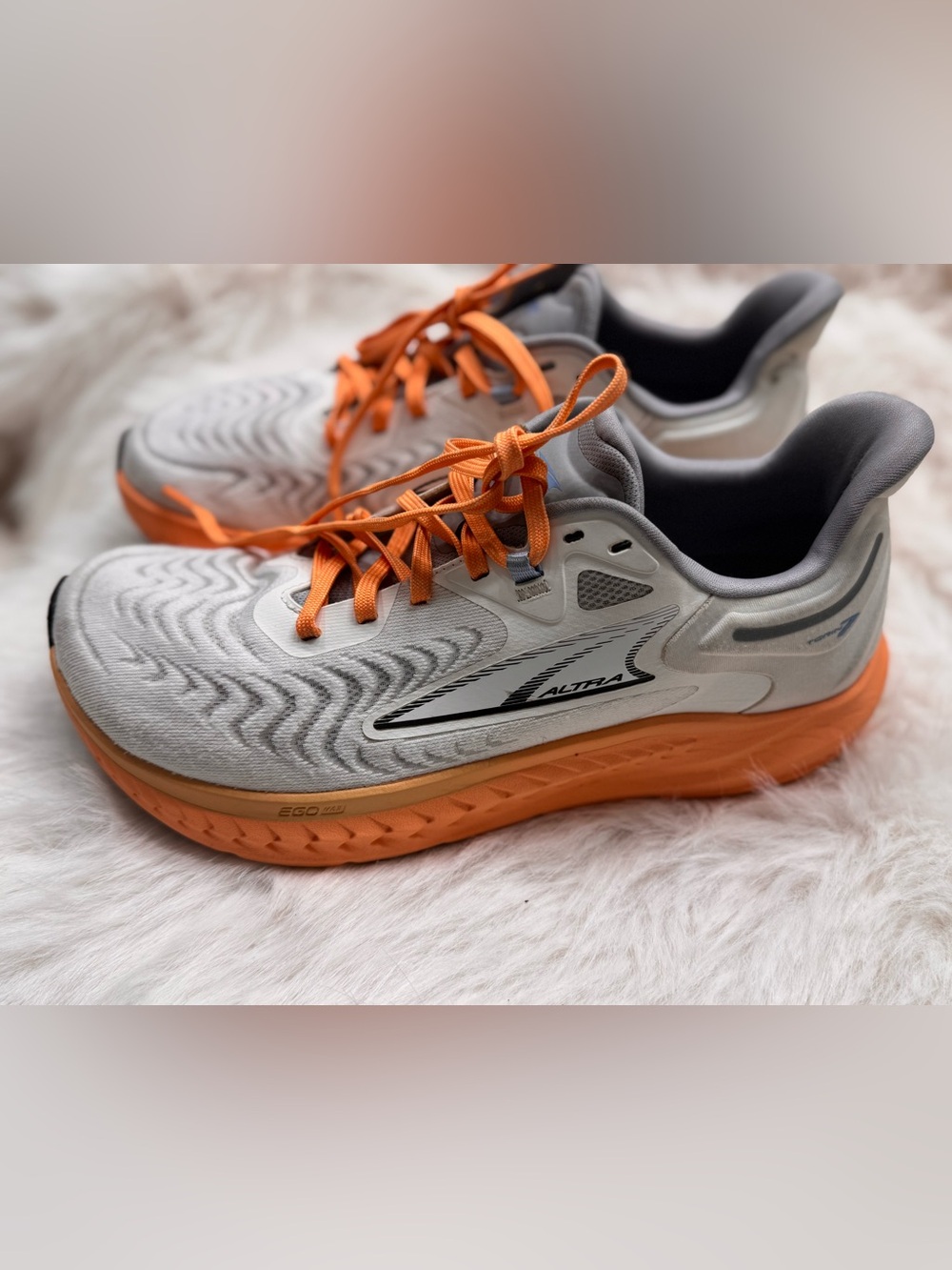 Altra Women Running Shoes — Light Gray and Orange